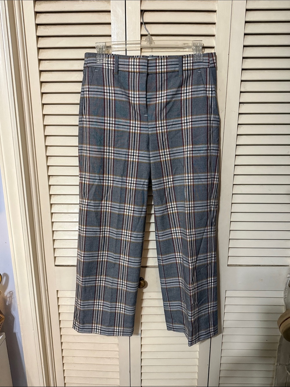 Men's Gray Plaid Dress Pants